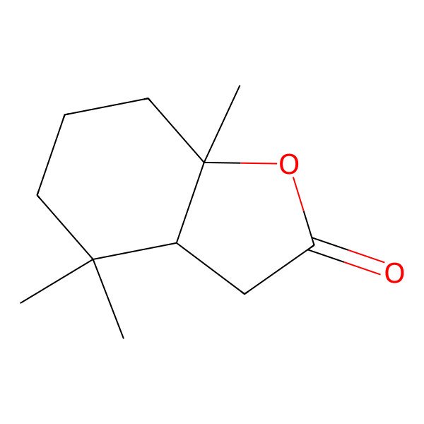 2D Structure of 2(3H)-Benzofuranone, hexahydro-4,4,7a-trimethyl-