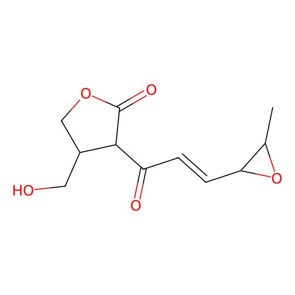 2D Structure of 2(3H)-Furanone, dihydro-4-(hydroxymethyl)-3-(3-(3-methyloxiranyl)-1-oxo-2-propenyl)-