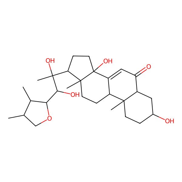 2D Structure of (23R,24R,25R)-23,26-epoxy-3beta,14alpha,21alpha,22alpha-tetrahydroxyergost-7-en-6-one