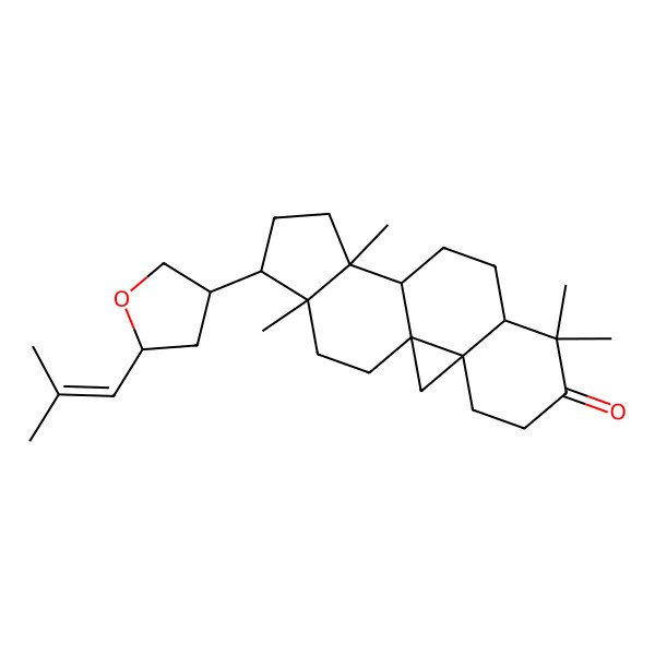 2D Structure of (1S,3R,8R,11S,12S,15R,16R)-7,7,12,16-tetramethyl-15-[(3R,5S)-5-(2-methylprop-1-enyl)oxolan-3-yl]pentacyclo[9.7.0.01,3.03,8.012,16]octadecan-6-one