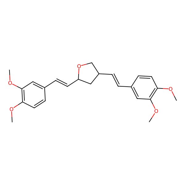 2D Structure of 2,4-Bis[2-(3,4-dimethoxyphenyl)ethenyl]oxolane
