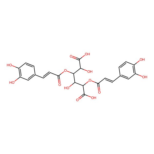 2D Structure of 2,4-Bis[3-(3,4-dihydroxyphenyl)prop-2-enoyloxy]-3,5-dihydroxyhexanedioic acid