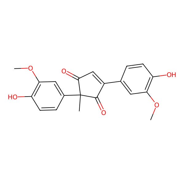 2D Structure of 2,4-Bis(4-hydroxy-3-methoxyphenyl)-2-methylcyclopent-4-ene-1,3-dione