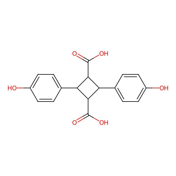 2D Structure of 2,4-bis(4-hydroxyphenyl)cyclobutane-1,3-dicarboxylic Acid
