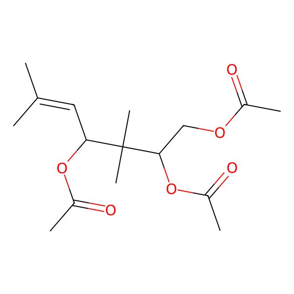2D Structure of (2,4-Diacetyloxy-3,3,6-trimethylhept-5-enyl) acetate 2D Structure of (2,4-Diacetyloxy-3,3,6-trimethylhept-5-enyl) acetate