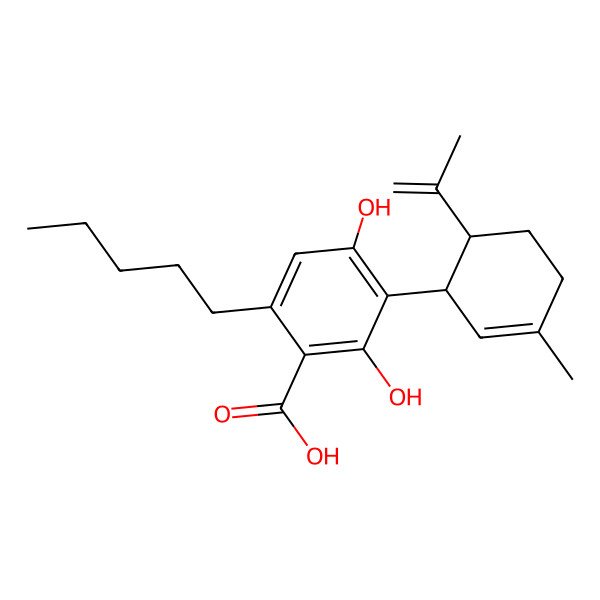 2D Structure of 2,4-Dihydroxy-3-(3-methyl-6-prop-1-en-2-ylcyclohex-2-en-1-yl)-6-pentylbenzoic acid