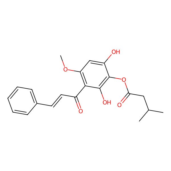 2D Structure of 2',4'-Dihydroxy-3'-isovaleryloxy-6'-methoxychalcone