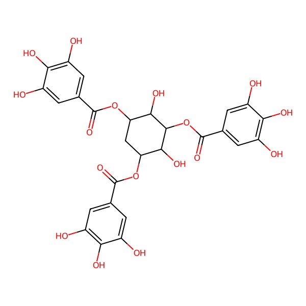 2D Structure of [2,4-Dihydroxy-3,5-bis[(3,4,5-trihydroxybenzoyl)oxy]cyclohexyl] 3,4,5-trihydroxybenzoate