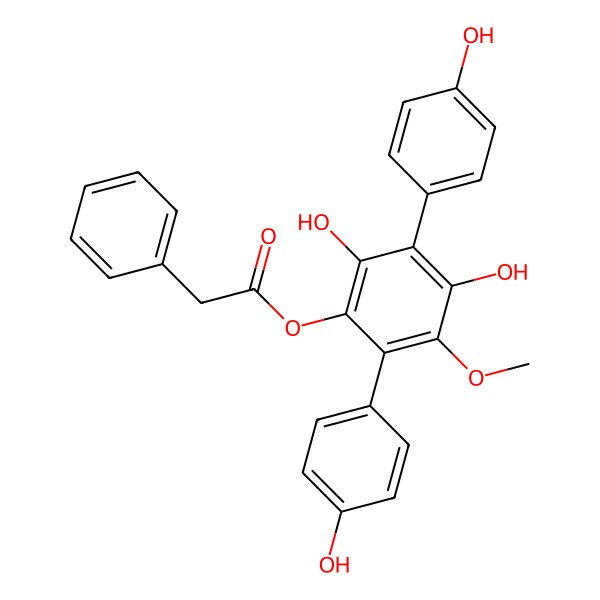2D Structure of [2,4-Dihydroxy-3,6-bis(4-hydroxyphenyl)-5-methoxyphenyl] 2-phenylacetate