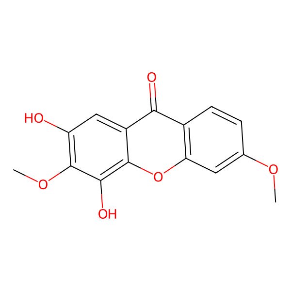 2D Structure of 2,4-Dihydroxy-3,6-dimethoxyxanthone