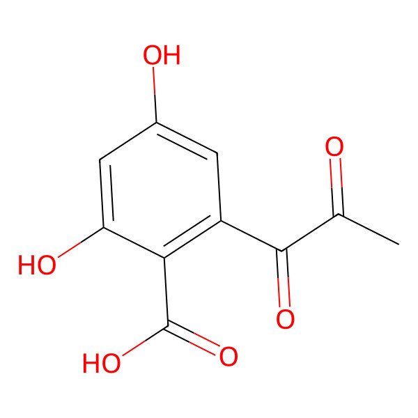 2D Structure of 2,4-Dihydroxy-6-(1,2-dioxopropyl)benzoic acid