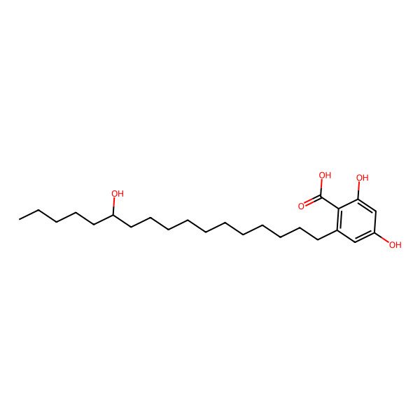 2D Structure of 2,4-Dihydroxy-6-(12-hydroxyheptadecyl)benzoic acid