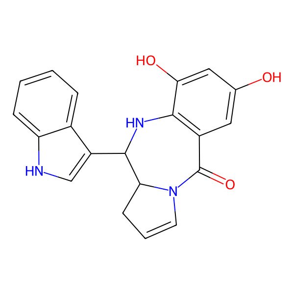 2D Structure of 2,4-dihydroxy-6-(1H-indol-3-yl)-5,6,6a,7-tetrahydropyrrolo[2,1-c][1,4]benzodiazepin-11-one