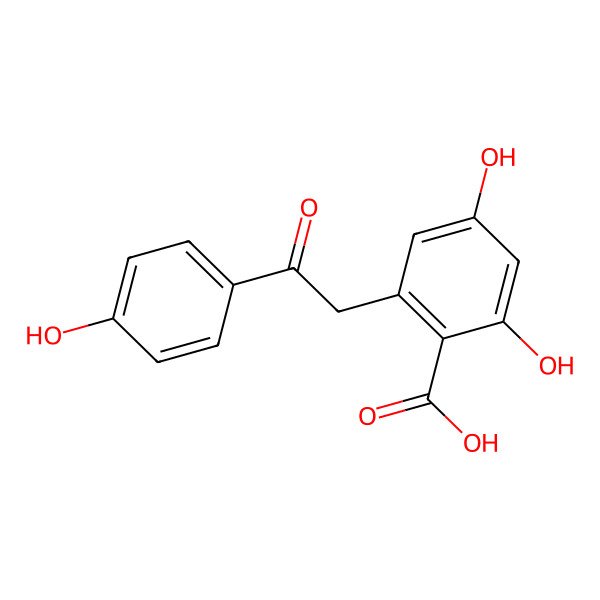 2D Structure of 2,4-Dihydroxy-6-[2-(4-hydroxyphenyl)-2-oxo-ethyl]-benzoic acid