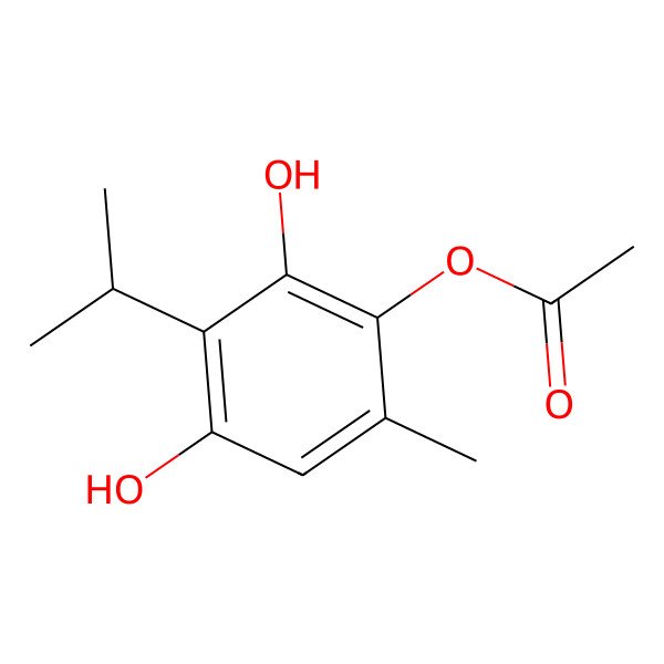2D Structure of (2,4-Dihydroxy-6-methyl-3-propan-2-ylphenyl) acetate 2D Structure of (2,4-Dihydroxy-6-methyl-3-propan-2-ylphenyl) acetate