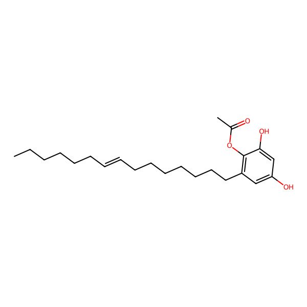 2D Structure of (2,4-Dihydroxy-6-pentadec-8-enylphenyl) acetate