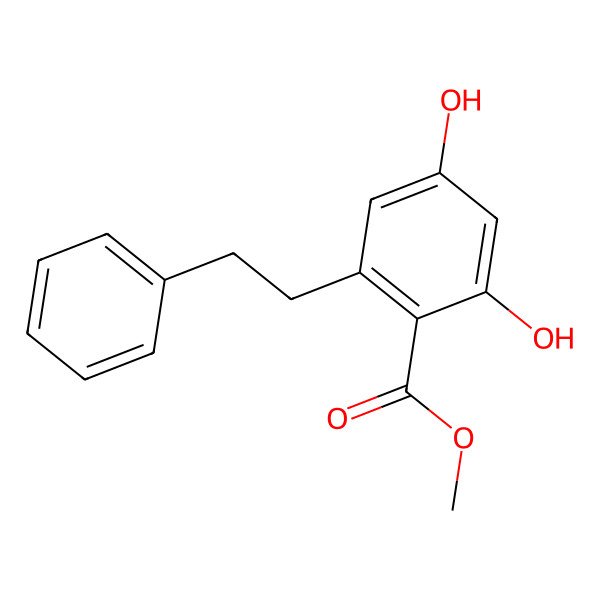 2D Structure of 2,4-Dihydroxy-6-phenethyl-benzoic acid methyl ester