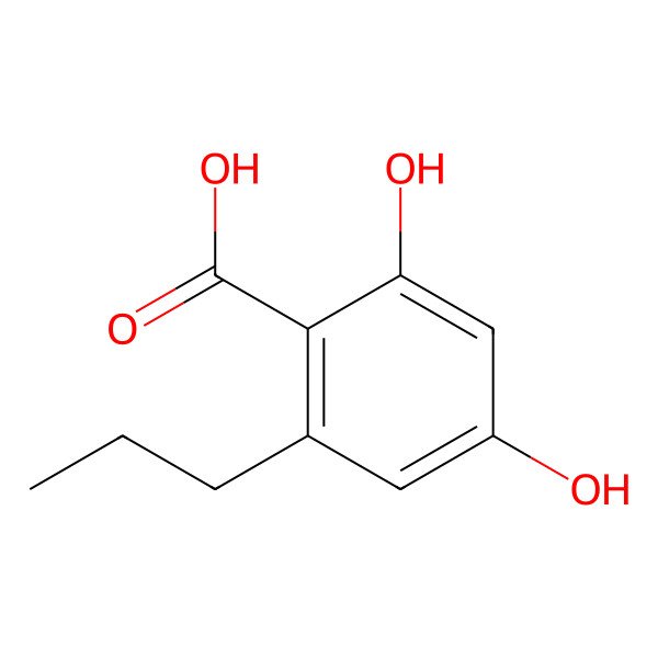 2D Structure of 2,4-Dihydroxy-6-propylbenzoic acid