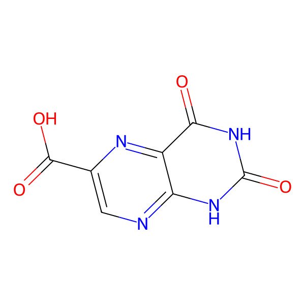 2D Structure of 2,4-Dihydroxy-6-pteridinecarboxylic acid