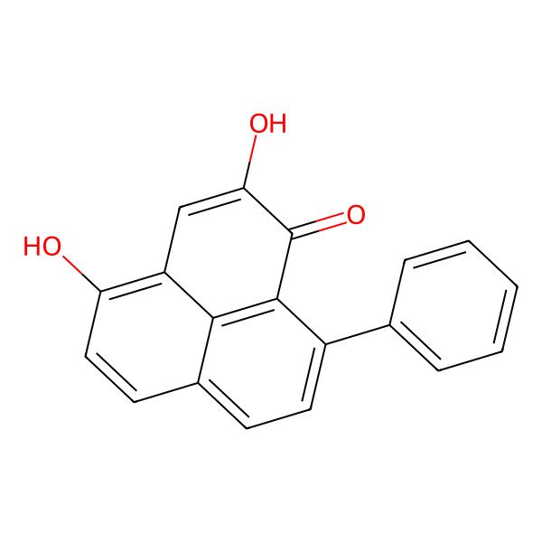 2D Structure of 2,4-Dihydroxy-9-phenylphenalen-1-one