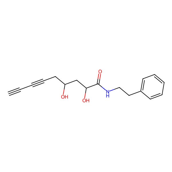2D Structure of 2,4-dihydroxy-N-(2-phenylethyl)nona-6,8-diynamide 2D Structure of 2,4-dihydroxy-N-(2-phenylethyl)nona-6,8-diynamide