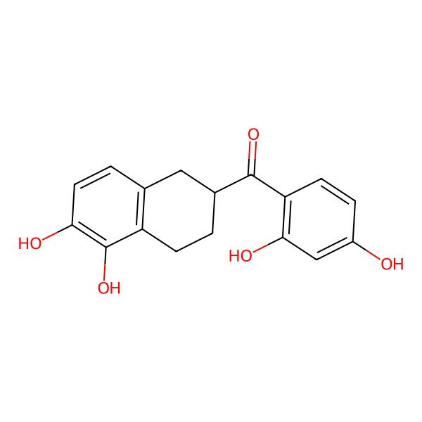 2D Structure of (2,4-Dihydroxyphenyl)-(5,6-dihydroxy-1,2,3,4-tetrahydronaphthalen-2-yl)methanone 2D Structure of (2,4-Dihydroxyphenyl)-(5,6-dihydroxy-1,2,3,4-tetrahydronaphthalen-2-yl)methanone