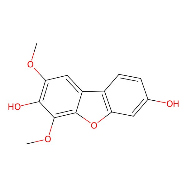2D Structure of 2,4-Dimethoxy-3,7-dibenzofurandiol