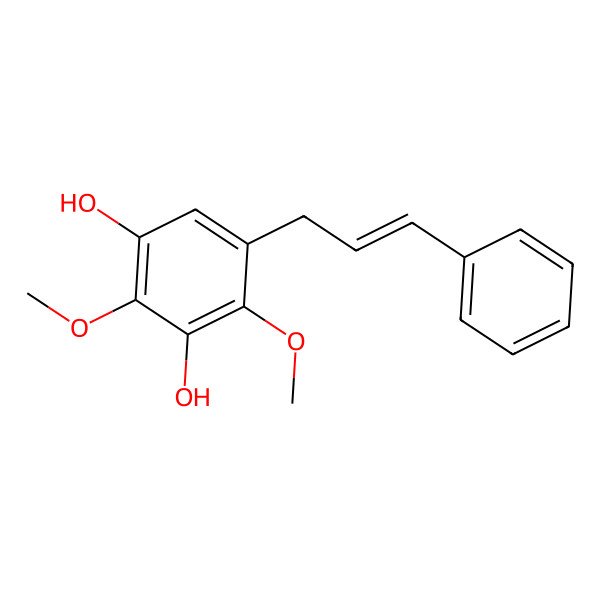2D Structure of 2,4-Dimethoxy-5-(3-phenylprop-2-enyl)benzene-1,3-diol 2D Structure of 2,4-Dimethoxy-5-(3-phenylprop-2-enyl)benzene-1,3-diol