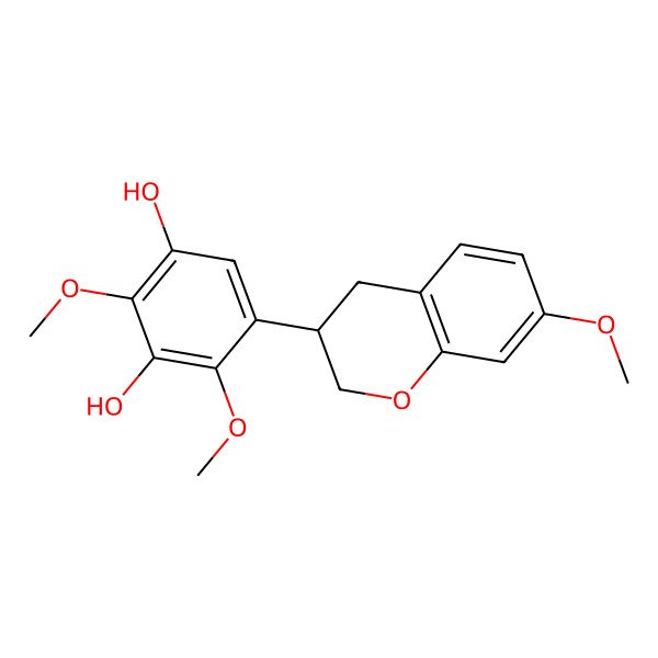 2D Structure of 2,4-dimethoxy-5-(7-methoxy-3,4-dihydro-2H-chromen-3-yl)benzene-1,3-diol 2D Structure of 2,4-dimethoxy-5-(7-methoxy-3,4-dihydro-2H-chromen-3-yl)benzene-1,3-diol