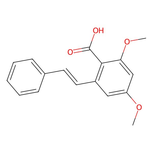 2D Structure of 2,4-dimethoxy-6-[(E)-2-phenylethenyl]benzoic acid