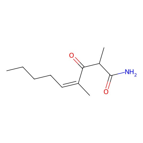 2D Structure of 2,4-Dimethyl-3-oxonon-4-enamide