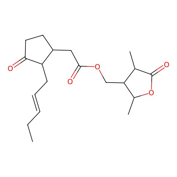 2D Structure of (2,4-Dimethyl-5-oxooxolan-3-yl)methyl 2-(3-oxo-2-pent-2-enylcyclopentyl)acetate