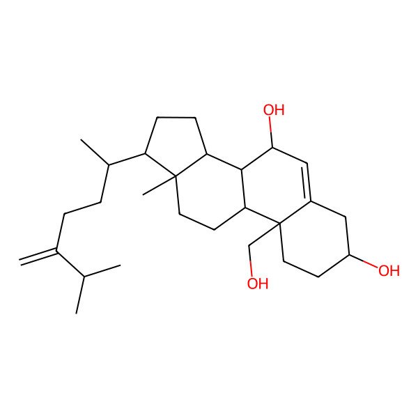 2D Structure of 24-Methylene-cholest-5-en-3beta,7beta,19-triol