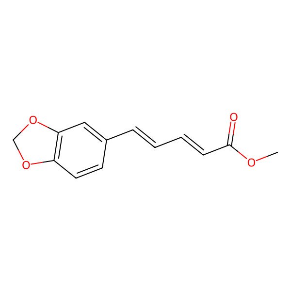 2D Structure of 2,4-Pentadienoic acid, 5-(1,3-benzodioxol-5-yl)-, methyl ester, (E,Z)-