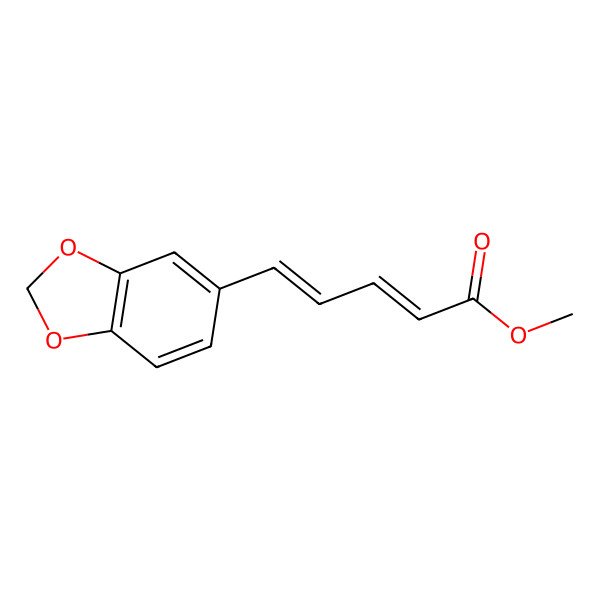 2D Structure of 2,4-Pentadienoic acid, 5-(1,3-benzodioxol-5-yl)-, methyl ester, (E,Z)- 2D Structure of 2,4-Pentadienoic acid, 5-(1,3-benzodioxol-5-yl)-, methyl ester, (E,Z)-