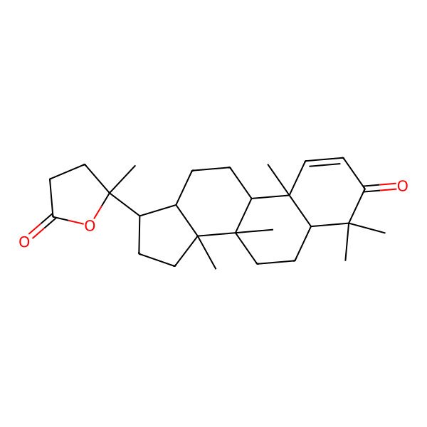 2D Structure of (5S)-5-methyl-5-[(8R,10R,14R)-4,4,8,10,14-pentamethyl-3-oxo-5,6,7,9,11,12,13,15,16,17-decahydrocyclopenta[a]phenanthren-17-yl]oxolan-2-one