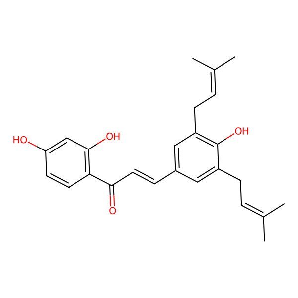 2D Structure of 2',4,4'-Trihydroxy-3,5-diprenylchalcone