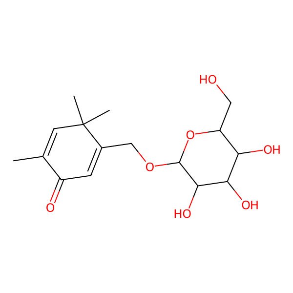 2D Structure of 2,4,4-Trimethyl-5-[[3,4,5-trihydroxy-6-(hydroxymethyl)oxan-2-yl]oxymethyl]cyclohexa-2,5-dien-1-one