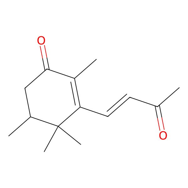 2D Structure of 2,4,4,5-Tetramethyl-3-(3-oxobut-1-en-1-yl)cyclohex-2-en-1-one