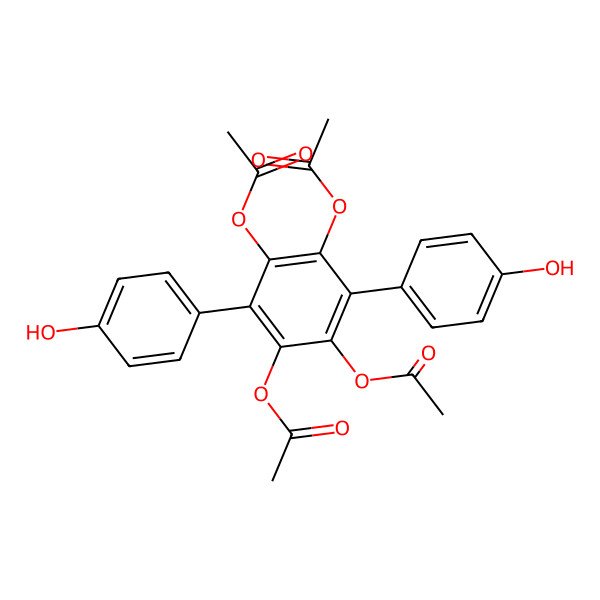 2D Structure of [2,4,5-Triacetyloxy-3,6-bis(4-hydroxyphenyl)phenyl] acetate