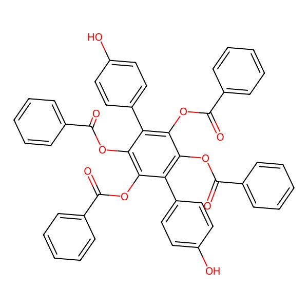 2D Structure of [2,4,5-Tribenzoyloxy-3,6-bis(4-hydroxyphenyl)phenyl] benzoate
