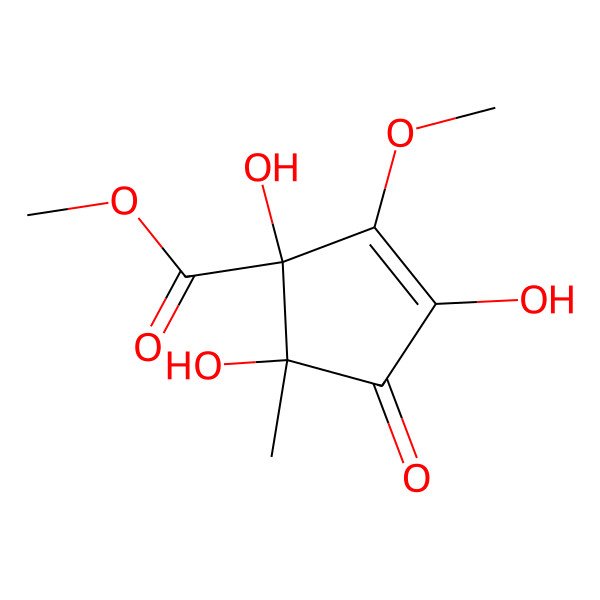 2D Structure of 2,4,5-Trihydroxy-3-methoxy-4-methoxycarbonyl-5-methyl-2-cyclopenten-1-one