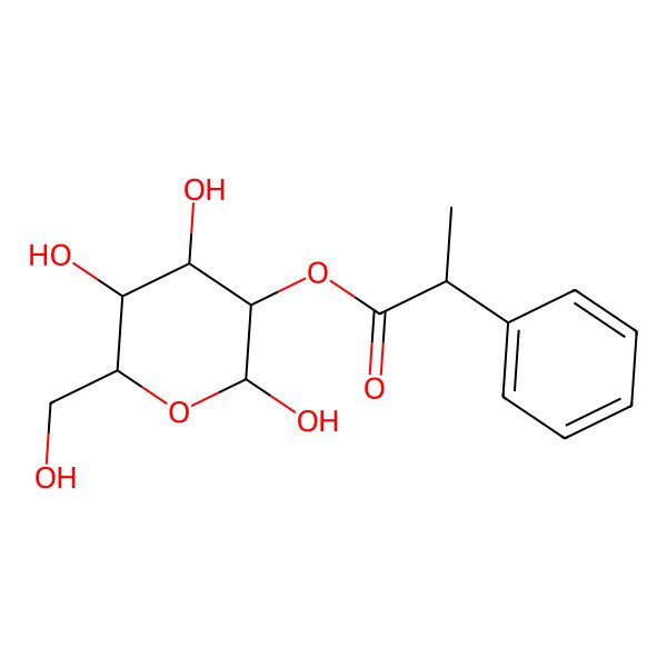 2D Structure of [2,4,5-Trihydroxy-6-(hydroxymethyl)oxan-3-yl] 2-phenylpropanoate