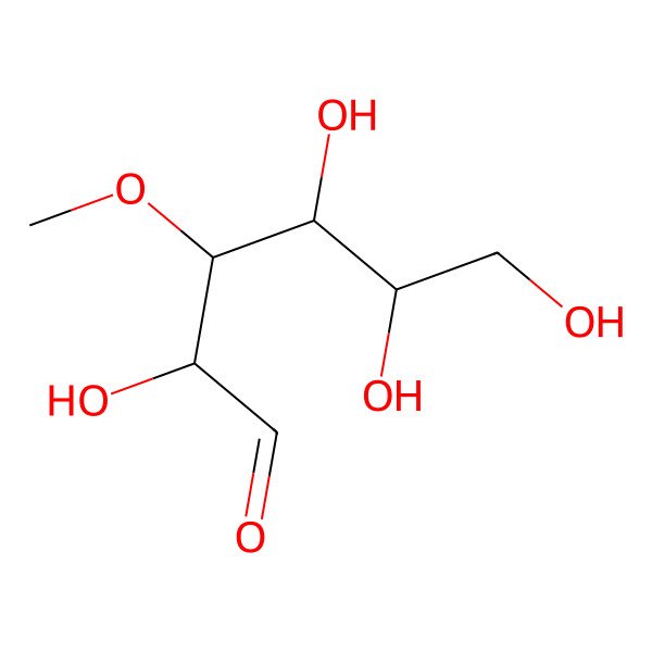 2D Structure of 2,4,5,6-Tetrahydroxy-3-methoxyhexanal