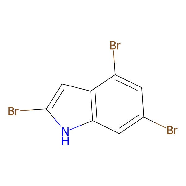 2D Structure of 2,4,6-tribromo-1H-indole