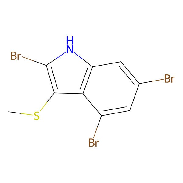 2D Structure of 2,4,6-tribromo-3-methylsulfanyl-1H-indole