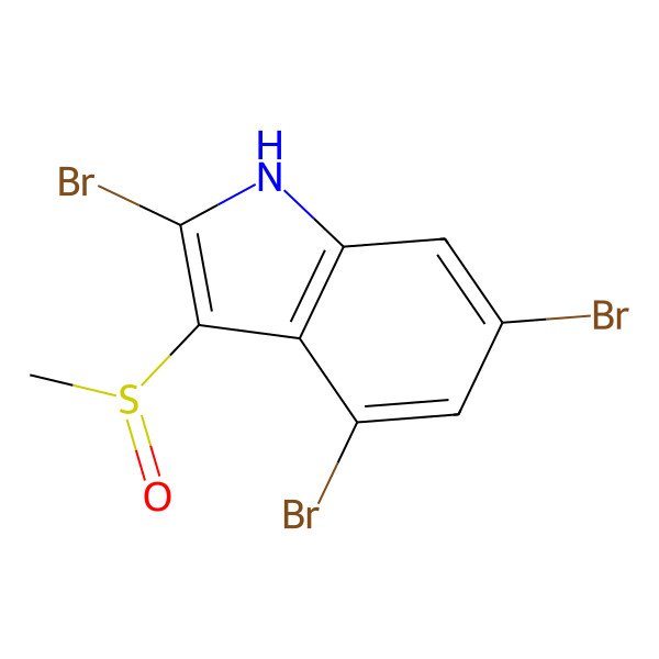 2D Structure of 2,4,6-tribromo-3-methylsulfinyl-1H-indole