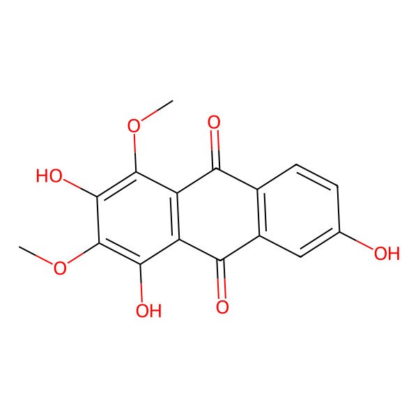 2D Structure of 2,4,6-Trihydroxy-1,3-dimethoxyanthracene-9,10-dione