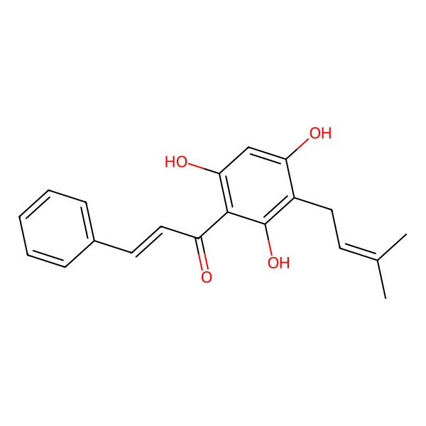 2D Structure of 2',4',6'-Trihydroxy-3'-c-prenylchalcone