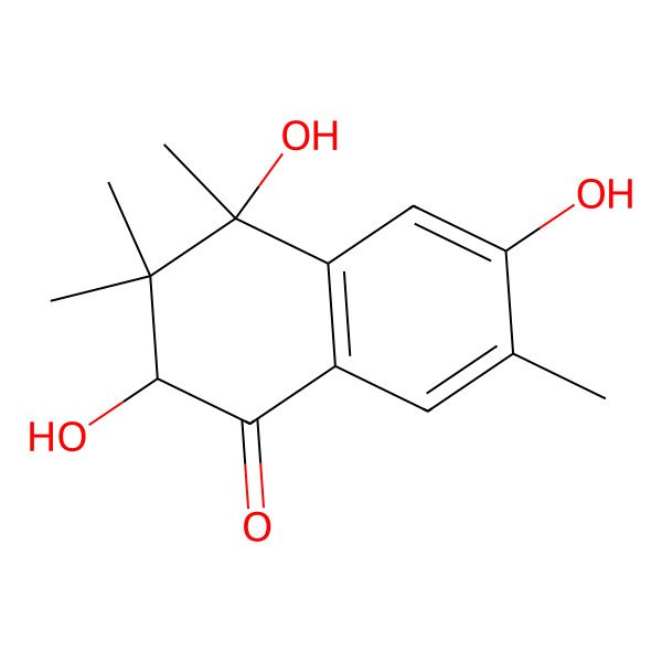 2D Structure of 2,4,6-trihydroxy-3,3,4,7-tetramethyl-2H-naphthalen-1-one
